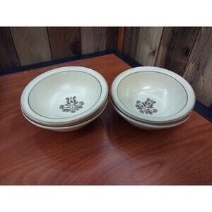 Vintage Pfaltzgraff Village 6 1/8" Rimmed Cereal Soup Bowl Lot Of 4